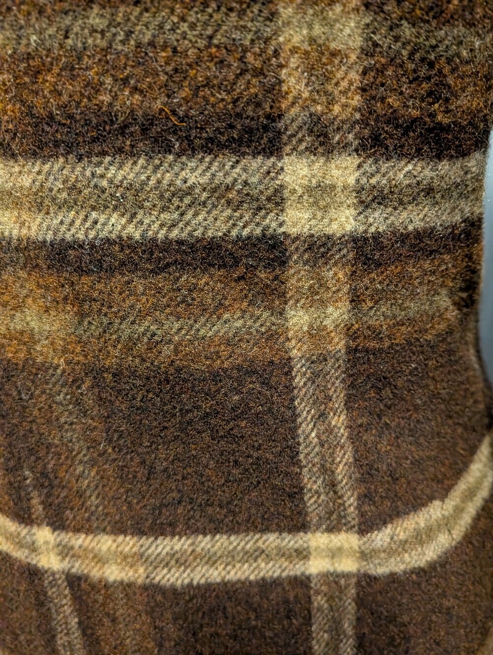 Y2K Lauren Ralph Lauren Brown Plaid Blazer Jacket 100% Lambswool Equestrian Sz 6 - Picture 4 of 9